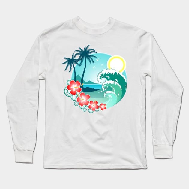 Hawaiian Island Long Sleeve T-Shirt by MakanaheleCreations